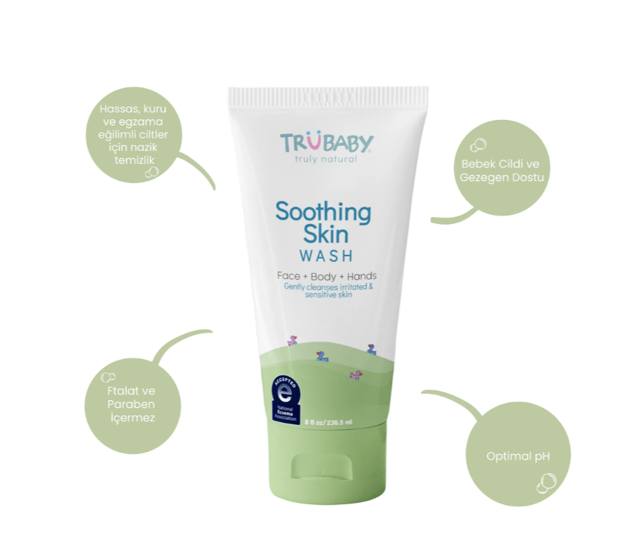 TruBaby Egzama Eğilimli Ciltler için Yatıştırıcı Yüz ve Vücut Yıkama Jeli