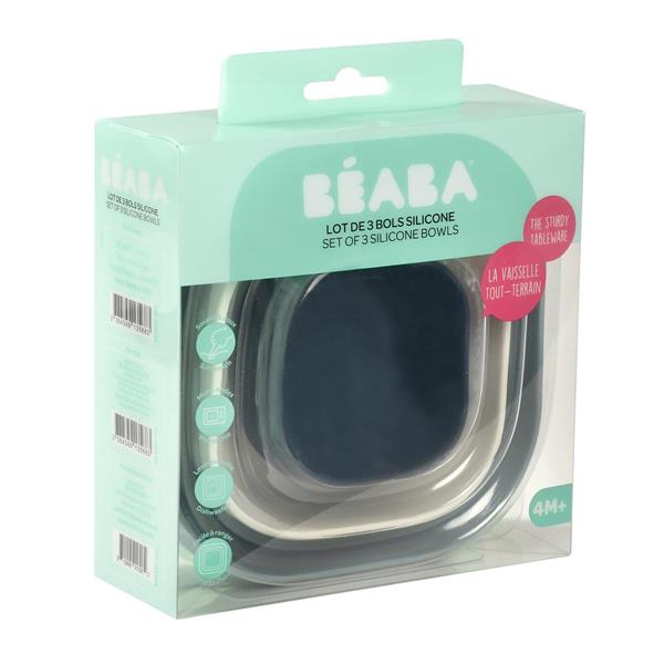 3 Parça Silikon Kase Seti, Night blue/Cotton/Baltic blue