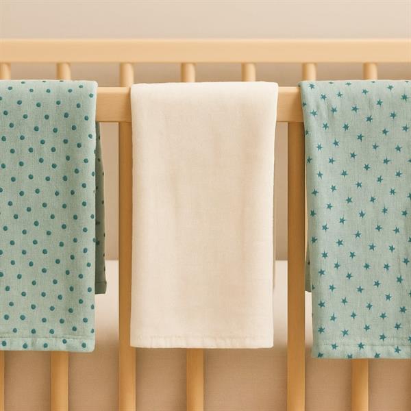 3lü Müslin Set - Mint Yıldızlı Takım