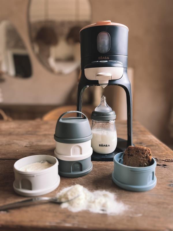 4 Katmanlı süt tozu kutusu ve atıştırmalık kabı (Mineral Grey/ Blue)