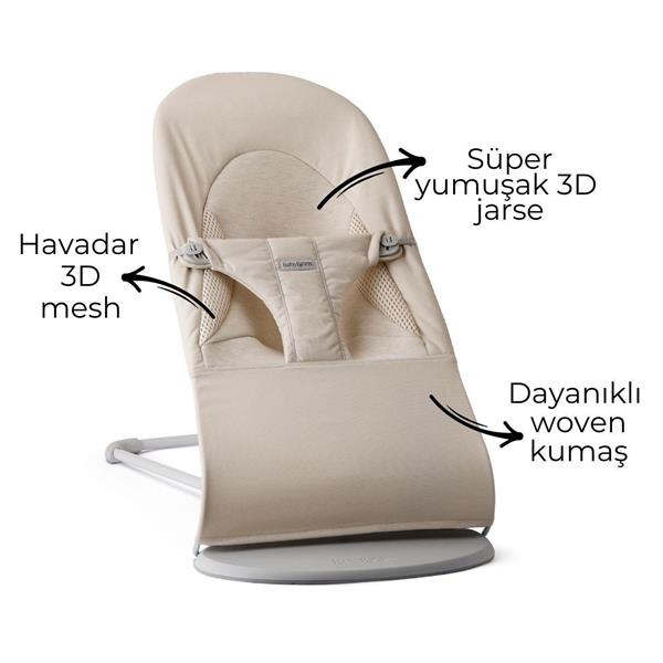 BabyBjörn 2li Set Balance Soft Woven Jersey Üçlü Kumaş Ana Kucağı & Kanguru Mini 3D Jersey Light Beige