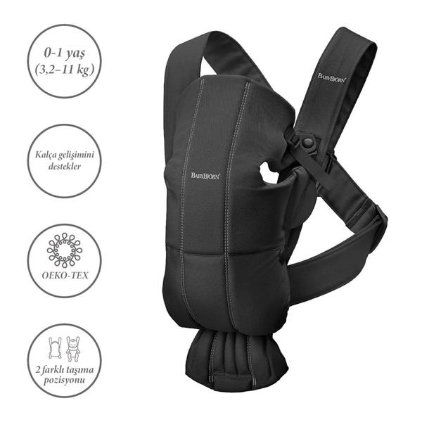 BabyBjörn 2li Set Bliss Ana Kucağı & Kanguru Mini Woven Black