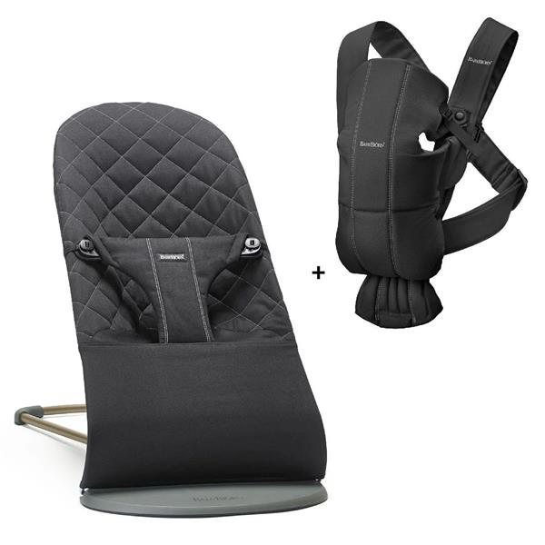 BabyBjörn 2li Set Bliss Ana Kucağı & Kanguru Mini Woven Black