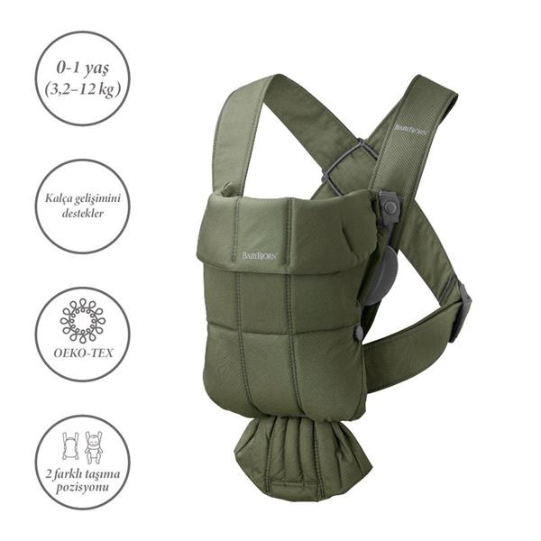 BabyBjörn 2li Set Bliss Ana kucağı & Kanguru Mini Woven Dark Green