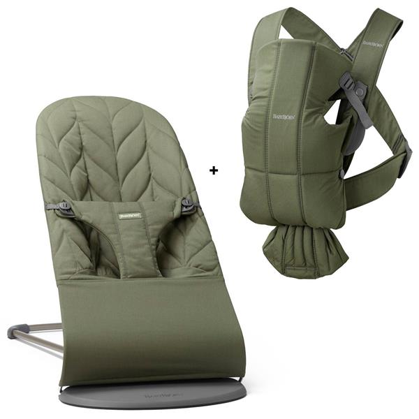 BabyBjörn 2li Set Bliss Ana kucağı & Kanguru Mini Woven Dark Green