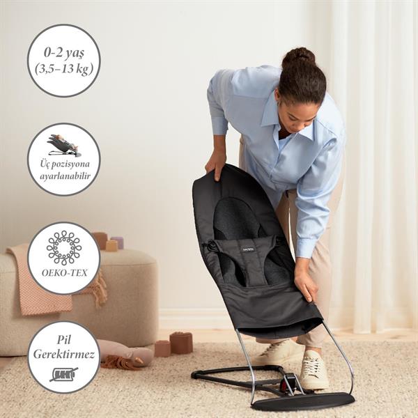 BabyBjörn 2li Set Oyuncaklı Balance Soft Woven Jersey Üçlü Kumaş Ana Kucağı Dark Grey & Kanguru Mini Woven Black
