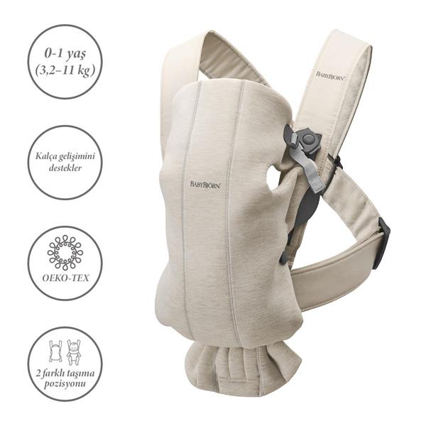 BabyBjörn 2li Set Oyuncaklı Balance Soft Woven Jersey Üçlü Kumaş Ana Kucağı & Kanguru Mini 3D Jersey Light Beige