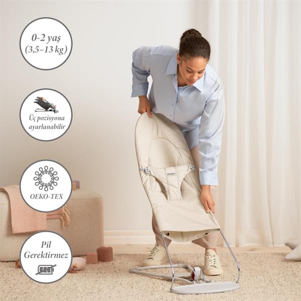 BabyBjörn 2li Set Oyuncaklı Balance Soft Woven Jersey Üçlü Kumaş Ana Kucağı & Kanguru Mini 3D Jersey Light Beige