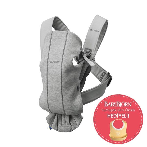BabyBjörn 2li Set Pastel Oyuncaklı Bliss Ana kucağı Petal Woven & Kanguru Mini 3D Jersey Light Grey