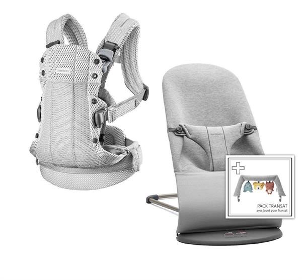 BabyBjörn 2li Set Soft Oyuncaklı Bliss Ana Kucağı 3D Jersey Light Grey & Kanguru Harmony Mesh Silver