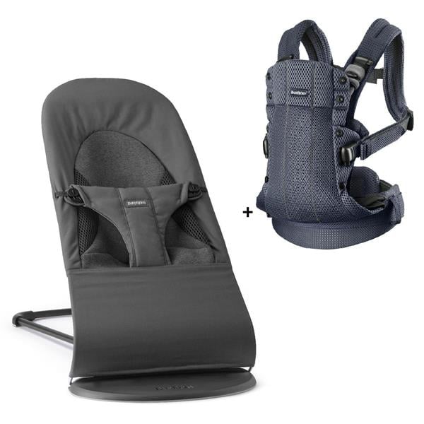 BabyBjörn 2li Set Balance Soft Woven Jersey Tri-Fabric Dark Grey & Kanguru Harmony Mesh Antracite