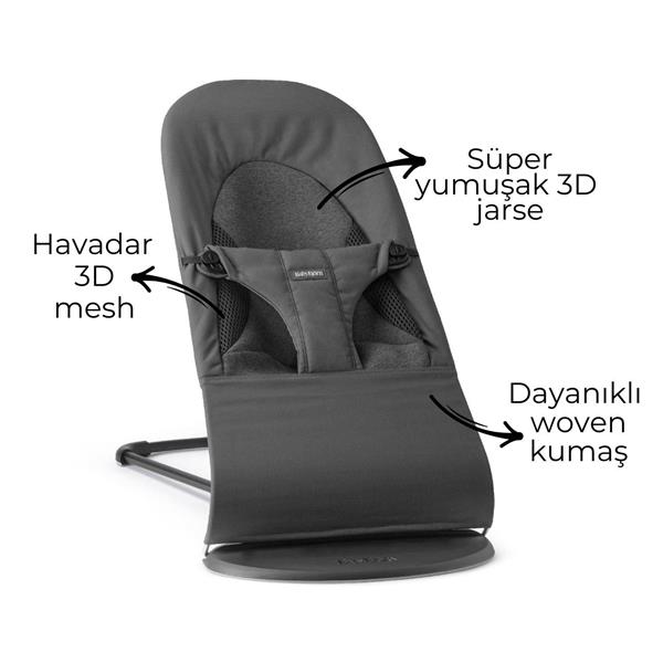 BabyBjörn Balance Soft Woven Jersey Üçlü Kumaş & Kanguru Harmony 3D Mesh / Dark Grey