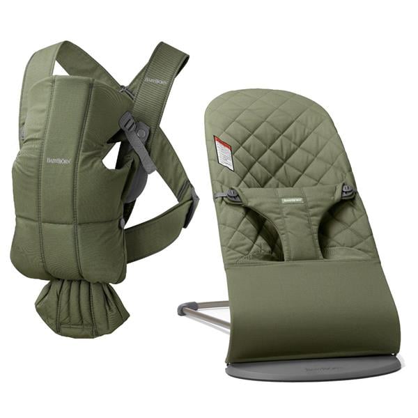 BabyBjörn Bliss Ana Kucağı & Kanguru Mini Cotton Yenidoğan Seti / Dark Green