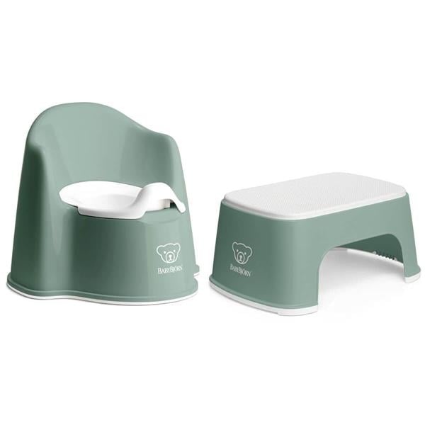 BabyBjörn Eğitici Koltuk Oturak & Safe Step Banyo Basamağı Deep Green