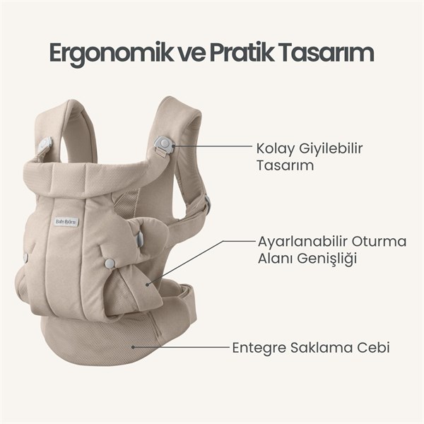 BabyBjörn Kanguru Hold Woven Sand Grey