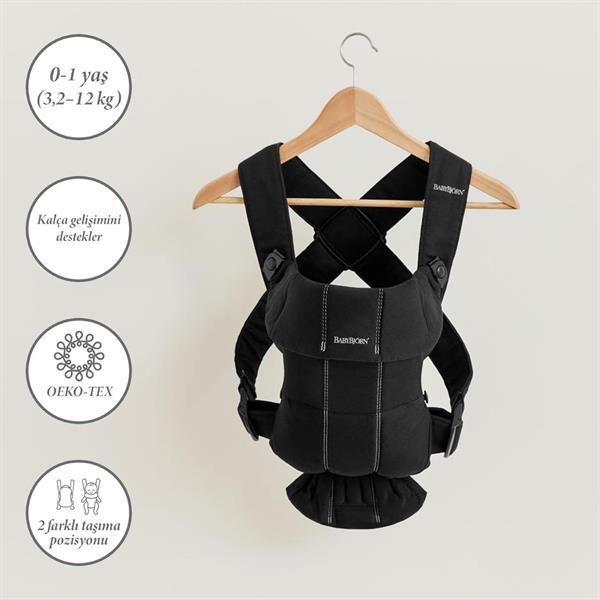 BabyBjörn Kanguru Mini 3D Cotton Woven / Black