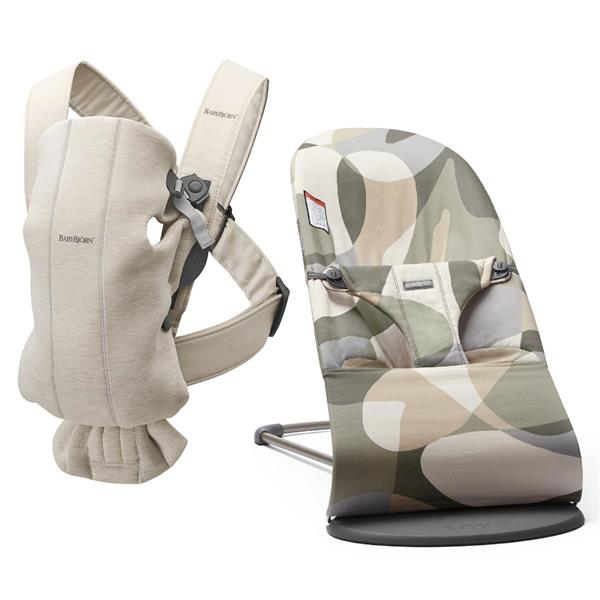 BabyBjörn Bliss Ana Kucağı Cotton Khaki Green & Kanguru Mini 3D Cotton Jersey Light Beige