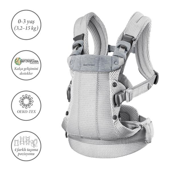 Babybjörn 2li Set Bliss Ana Kucağı Woven Melange Light Grey & Kanguru Harmony Mesh Silver