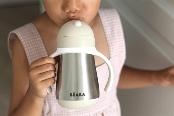 Beaba 250 ml Çelik Pipetli Suluk , Clay