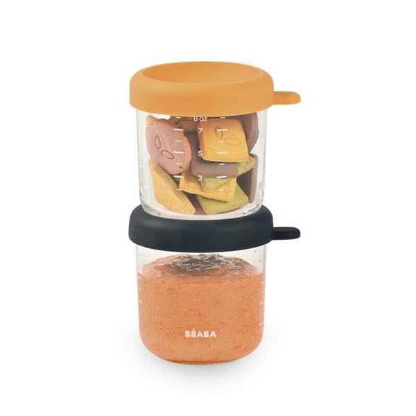 Bebek cam mama kavanozu 2li set , 250 ml Night blue / 250 ml Honey