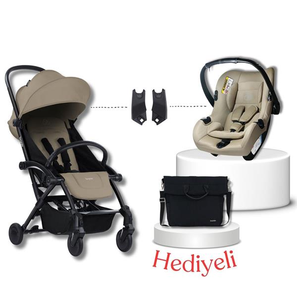 Bumprider Connect³ Black-Sand Bebek Arabası & Connect TRN Grup 0+ Oto Koltuğu Sand & Oto Koltuk Adaptörü