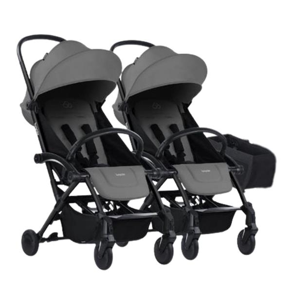 Bumprider Connect³ İkiz Bebek Arabası / Black - Grey & Yan Düzenleyici Çanta Hediyeli