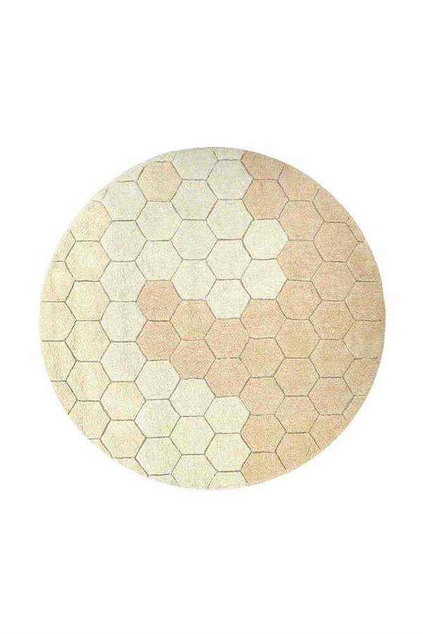 Halı, Round Honeycomb Golden