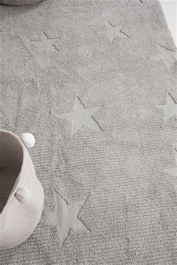 Hippy Stars Gri Çocuk Odası Kilimi