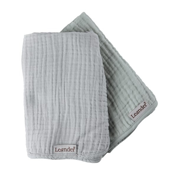 Leander Matty 2li Set Müslin Örtü, Pearl Grey / Sage Green