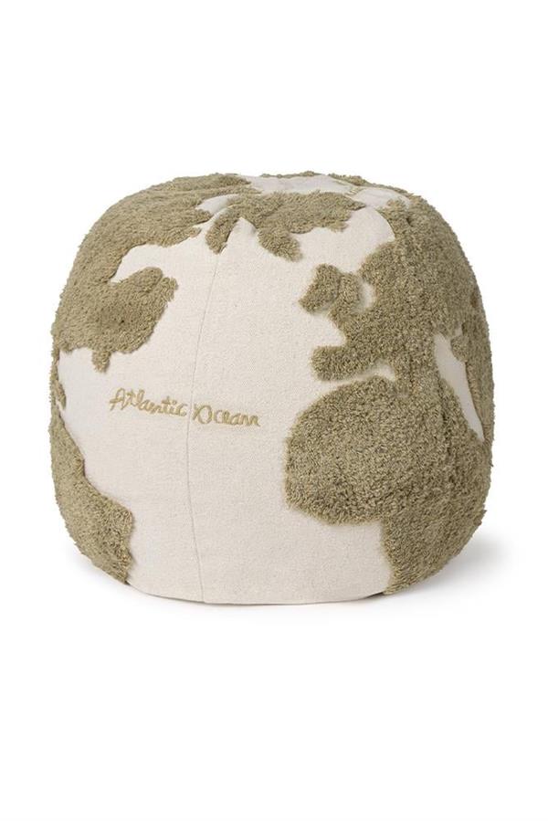 Lorena Canals Çocuk Odası Puf, World Map Rugcycled