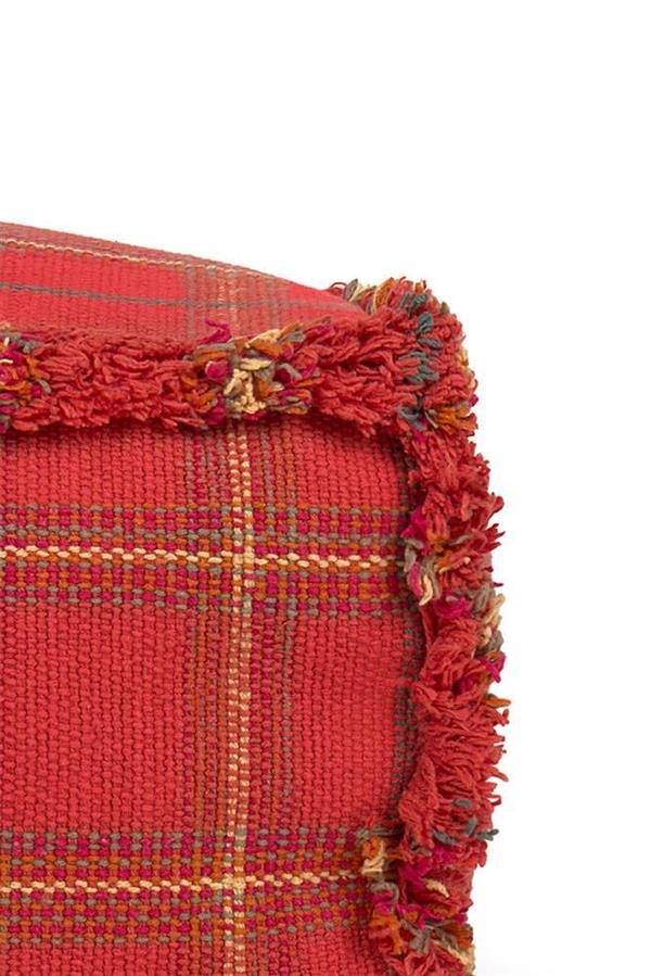 Lorena Canals Çocuk Odası Pufu, Tartan Mapple Red