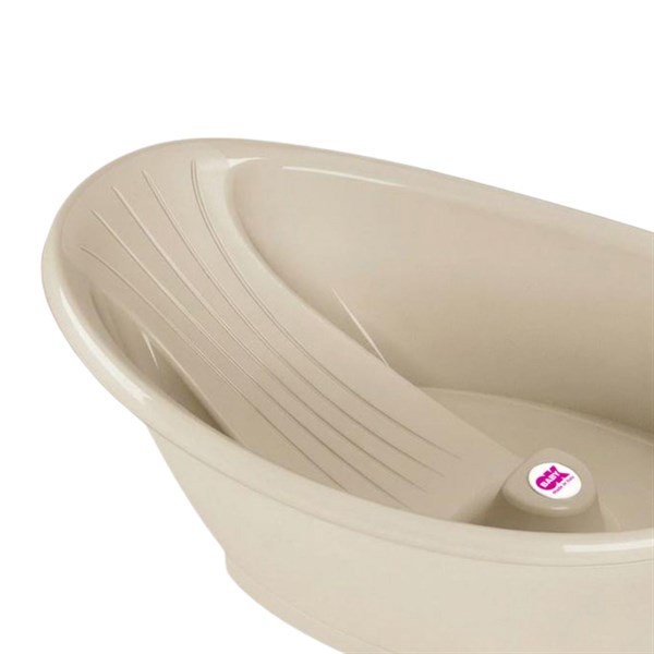 OKBaby Bebek Banyo Seti Bella Dijital Termometreli Çift Yönlü Küveti & Küvet Taşıyıcı Bej