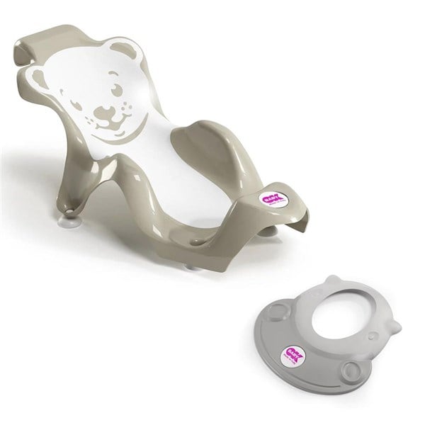 OKBaby Bebek Banyo Seti Buddy Küvet Aparatı + Hippo Duş Şapkası A.Gri