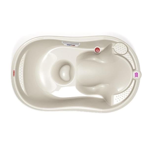 OKBaby Bebek Banyo Seti Onda Dijital Termometreli Çift Yönlü Bebek Küveti & Splash Bebek Duşu K. Beyaz