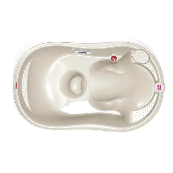 OKBaby Bebek Banyo Seti Onda Dijital Termometreli Çift Yönlü Bebek Küveti K. Beyaz & Bebek Küvet Taşıyıcı