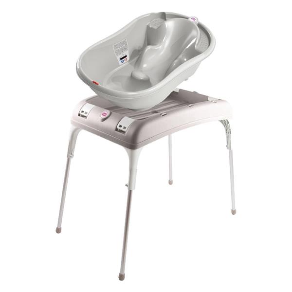 OKBaby Bebek Banyo Seti Onda Dijital Termometreli Çift Yönlü Bebek Küveti A. Gri & Bebek Küvet Taşıyıcı