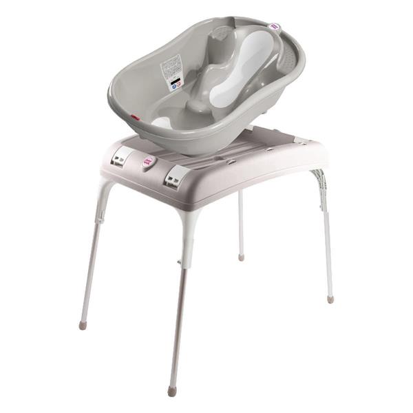 OKBaby Bebek Banyo Seti Onda Evolution Dijital Termometreli Çift Yönlü Bebek Küveti A. Gri & Bebek Küvet Taşıyıcı
