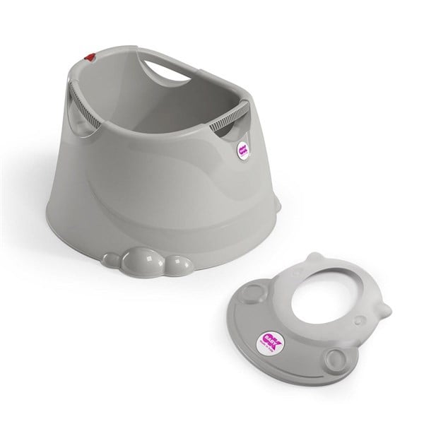 OKBaby Bebek Banyo Seti Opla Küvet + Hippo Duş Şapkası A.Gri