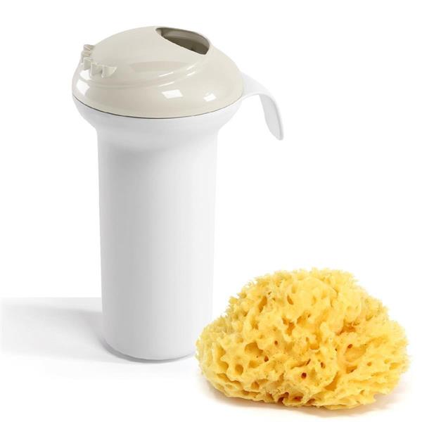 OKBaby Bebek Banyo Seti Splash Bebek Duşu K. Beyaz & Doğal Banyo Süngeri No:10 | Küçük