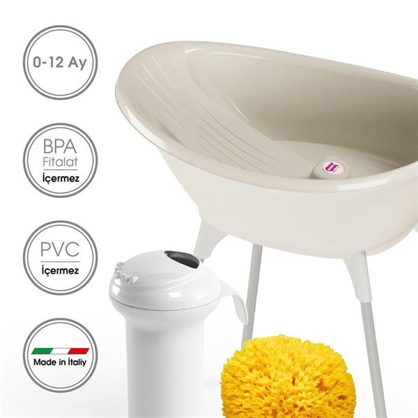 OKBaby Bella Bebek Banyo Seti 4 Parça Kırık Beyaz