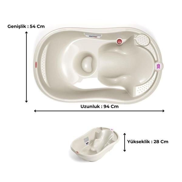 OKBaby Onda Bebek Banyo Seti 4 Parça Kırık Beyaz