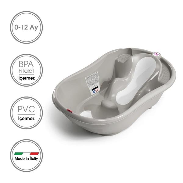 OKBaby Onda Evol Bebek Banyo Seti 4 Parça Açık Gri