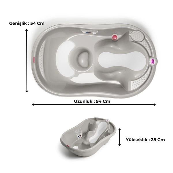 OKBaby Onda Evol Bebek Banyo Seti 4 Parça Açık Gri