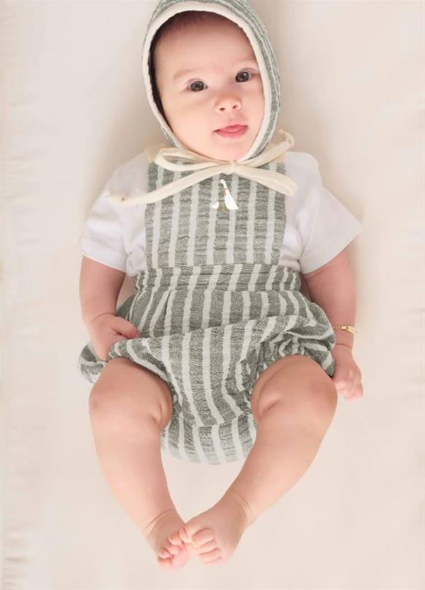 Anne Kaz Nakışlı Müslin Bebek Salopet - Mint STD