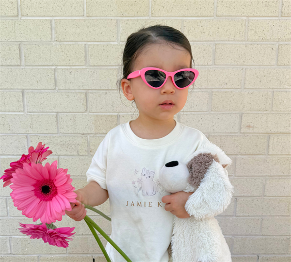 Babiators Original Amber Lensli Cat-Eye Güneş Gözlüğü Think Pink 3-5 Yaş