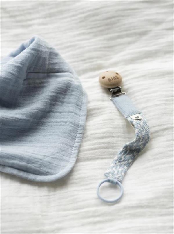 Bibs Paci Braid Emzik Askısı Baby Blue / Ivory