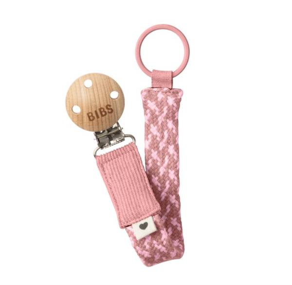 Bibs Paci Braid Emzik Askısı Dusty Pink/ Baby Pink
