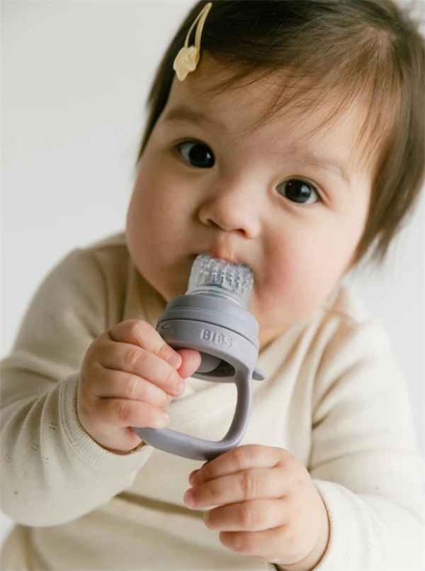 Bibs Silikon Meyve ve Sebze Filesi Feeder Fossil Grey