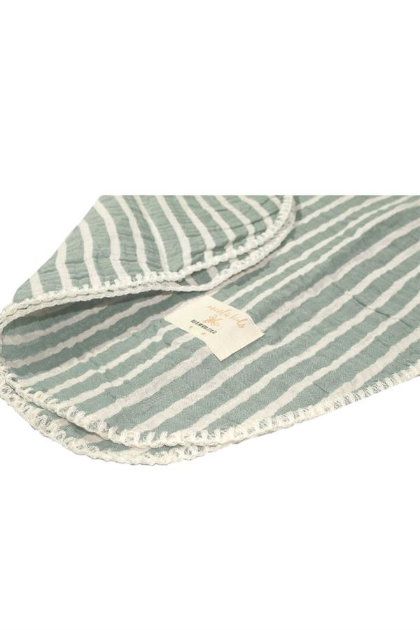 Çizgili Müslin Panço - Mint STD