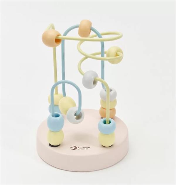 Classic World Ahşap Boncuklu Labirent - Pudra